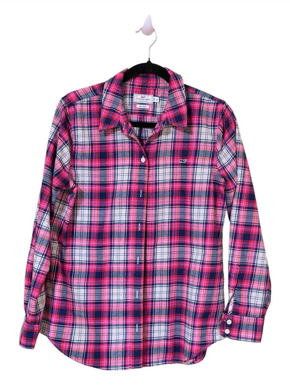 Vineyard Vines Performance Relaxed Plaid Button Down Shirt Women’s 6